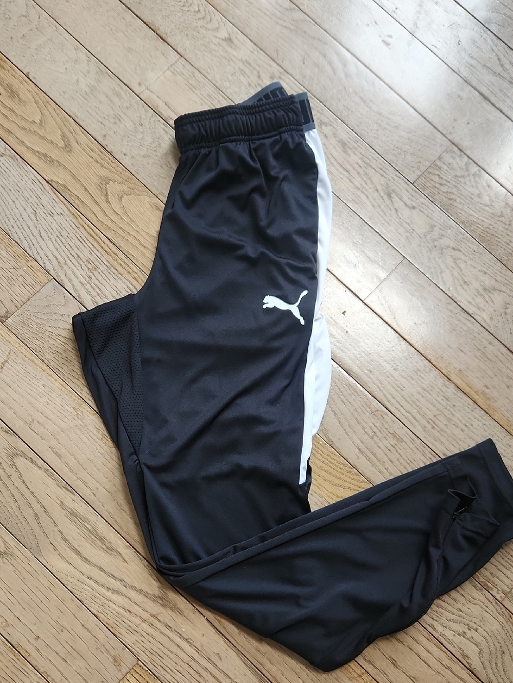 Puma Black Joggers with White Side Panel